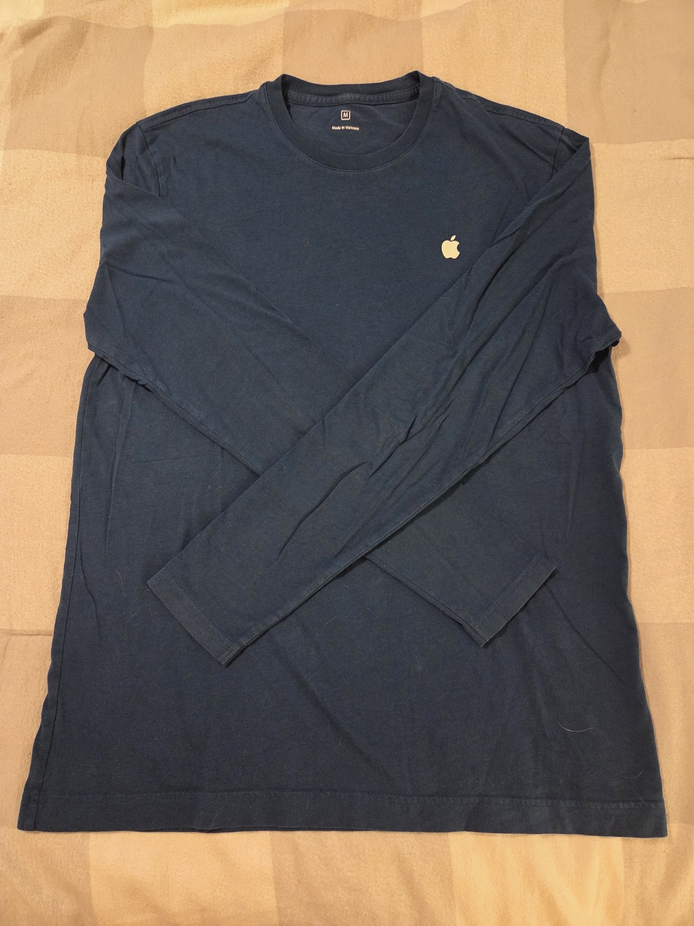 Apple Med Long-Sleeve Crewneck Shirt in Dark Teal with White Logo